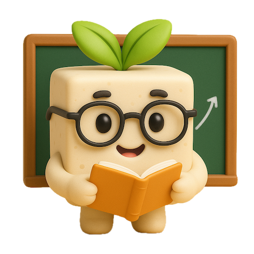 Toffu graduation mascot celebrating learning completion