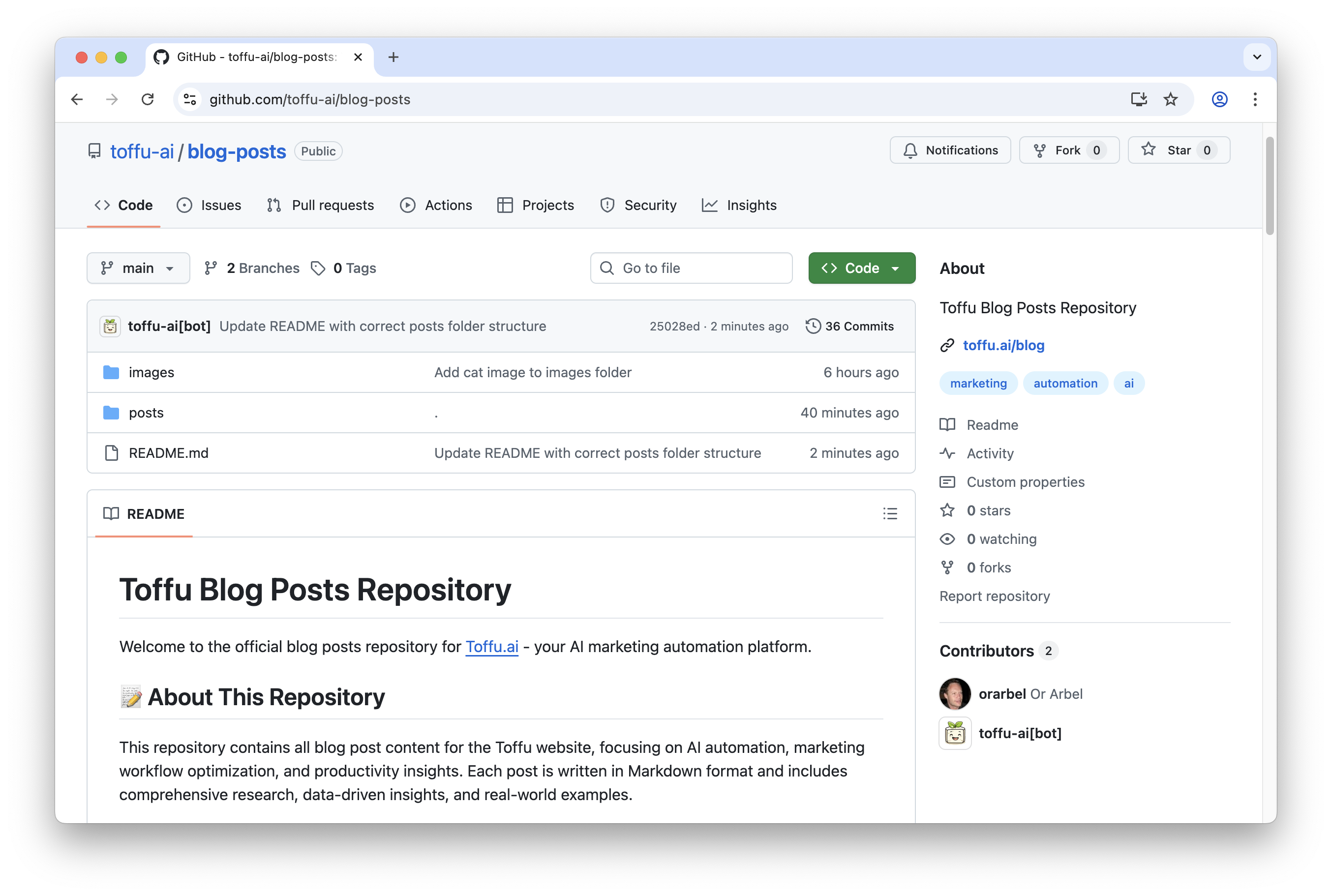 Toffu GitHub Repository